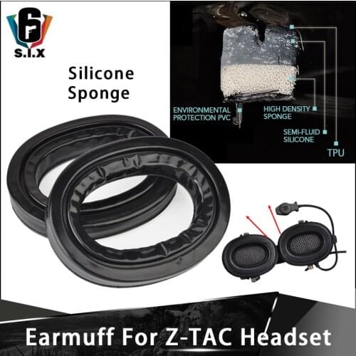 Z-TAC Tactical Earmuffs Silicone Or Sponge For Z-Tactical Sordin Headphones Comtac I II III Peltor Headset Accessories