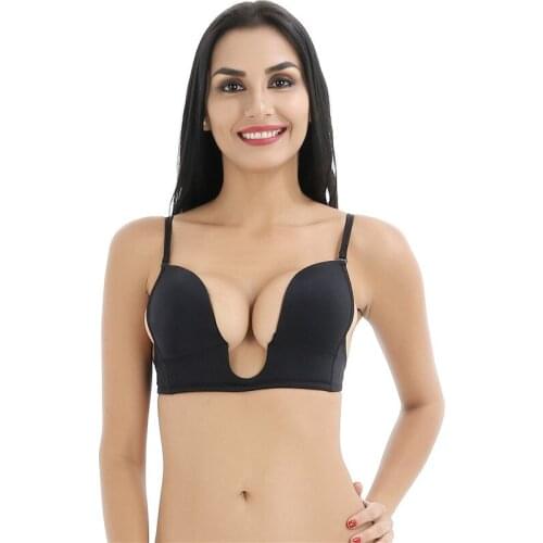 Women Bra Corset Sexy Beauty Back Lingerie Push Up Big Backless Bralette Underwear U-shaped Low-cut Bra