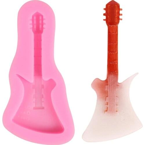 1Pcs Guitar Shape Silicone Cake Mold Fondant Mold, Jelly,Candy, Chocolate Soap Mold, Cake Decorating Tools Bakeware Pastry Mould