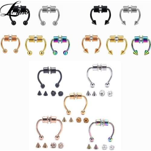 1pc U Shaped Fake Nose Ring Hip Hoop Septum Rock Stainless Steel Magnet Nose Piercing Punk Piercing Body Jewelry