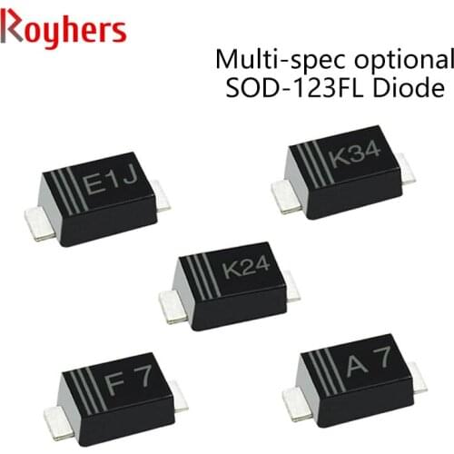 100Pcs SMD Schottky Barrier Rectifier Diode 2A 20-100V RBR1MM40A SOD4001 D1 DFLS240L-7 RBR1MM40A DSK26 K26 ES2J S4 SOD-123FL