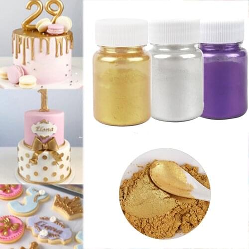 5/15g Edible Cake Gold Powder Mousse Cake Fondant Macaron Chocolate Decor Silver Flash Glitter Pearl Powder Baking Color Dust