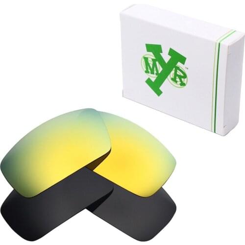 2 Pairs Mryok POLARIZED Replacement Lenses for Oakley Canteen 2006 Sunglasses Stealth Black & 24K Gold