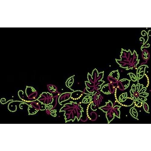 2pc/lot Pretty flower hot fix rhinestone transfers iron on crystal transfers design iron on patches for shirt coat