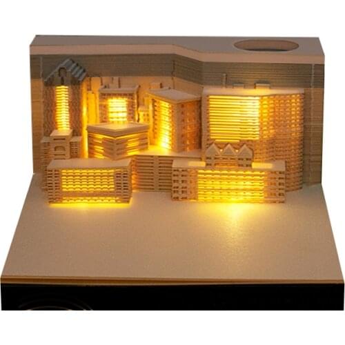 Omoshiroi Block 3D Memo Pads Novelty Vintage Buildings Car Christmas Halloween Paper Note