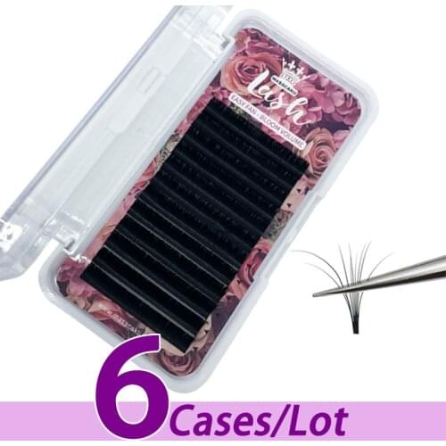 6pcs/lot Top sellers 12rows faux mink soft eyelash fast bloom faux cils volume natural synthetic eyelash extension for makeup