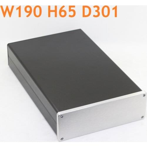 DIY Aluminum Power Amplifier Chassis Decoder Shell HiFi Home Audio Preamplifier Chassis Earphone Case Custom Drill W190 H65 D301