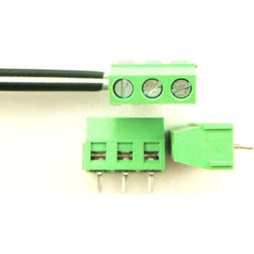 Free Shipping 100PCS 127-5.0-3P Screw 3Pin 5.0mm Staight Pin PCB Screw Terminal Block Connector(300V/12A)