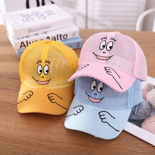 Doitbest Breathable Children Baseball Cap Summer Cartoon smiley kids Hats Mesh Boys Girls Caps child snapback Hat gorras
