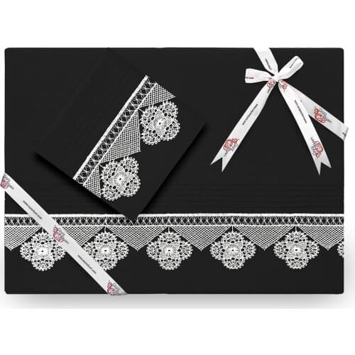 Sparkle Needle Embroidered Duvet cover set Black