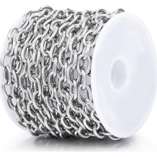 Stainless Steel Twisted Chain O-Link Chains For Jewelry Making Accessories Material Bracelet Necklace Wallet Supplies 1M 6mm