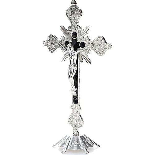 Church Relics Figurines Crucifix Jesus Christ On The Stand Cross Wall Crucifix Antique Home Chapel Decoration Wall