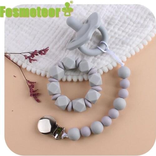 Fosmeteor New Baby Silicone Pacifier BPA Free Nipple Baby Pacifier Chain For Baby Pacifier Teether Suitable For Shower Gifts