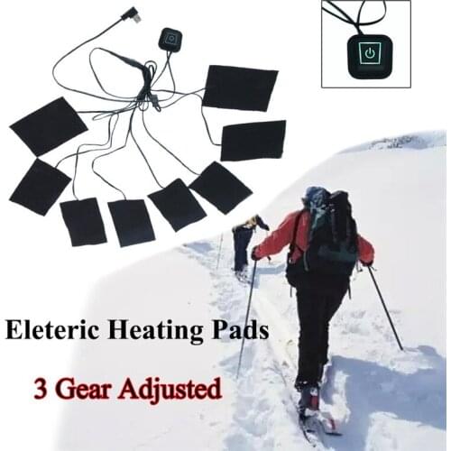 1 Set USB Electric Heated Jacket Heating Pad Outdoor Themal Warm Winter Heating Vest Pads for DIY Heated Clothing 3/5/8 sheet ED