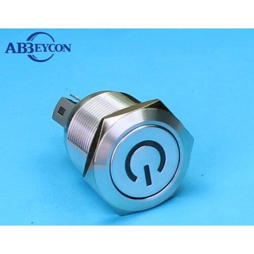 IN40 22mm Anti-vandal Ring LED Metal Pilot Lamp Waterproof With Power Symbol indicator