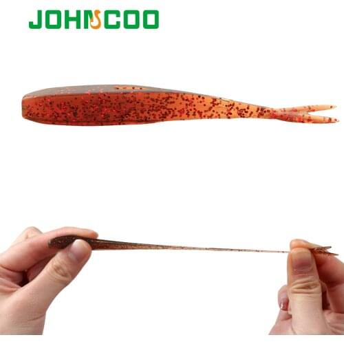 JOHNCOO Fishing Lure Soft Bait 75mm 1.7g TPE Soft Worm Artificial Bait Tail for Fishing Lure 20pcs/lot