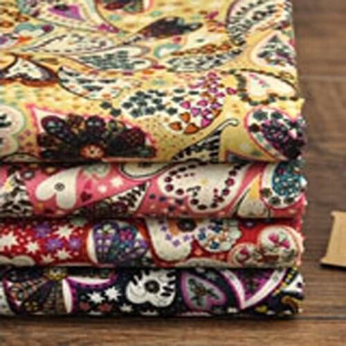 Pretty 4 Colors Cartoon Love Heart Flowers Printed 100% cotton poplin fabric quilting home decor patchwork telas cloth
