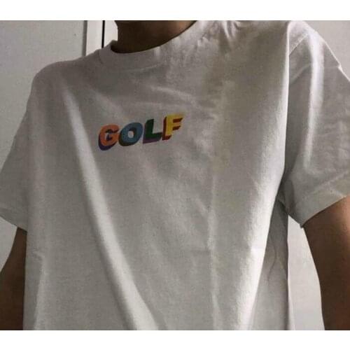 Kuakuayu HJN Golf Colorful 3D Printed T-Shirt Unisex Men Women 90s Grunge Fashion Black Tee Summer Casual Loose Tops