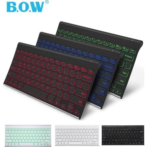 BOW HB086 Slim and Lightweight Backlit Bluetooth Wireless Mobile Phone,Tablet, Notebook, Home, Desktop Rechargeable Keyboard