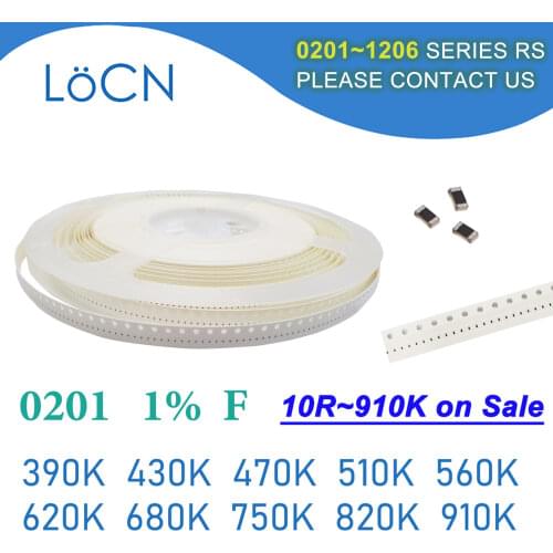 0201 F 1% 15000pcs SMD 390K 430K 470K 510K 560K 620K 680K 750K 820K 910K OHM chip Resistor high quality LoCNService