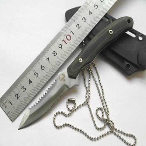 Outdoor Hunting Knife Field Survival Multi-function Camping Knife Sawing Wood To Scrape Fish Scales Fixed Blade Knife