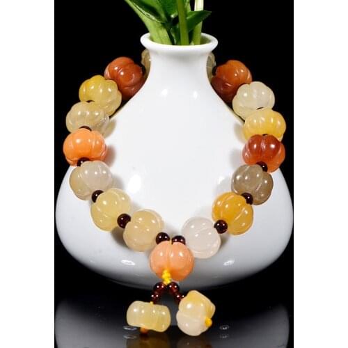 Fashion Jade Bracelet Men and Women Round Beads Charm Bracelet Jadite Fine Jewelry Fashion Accessories