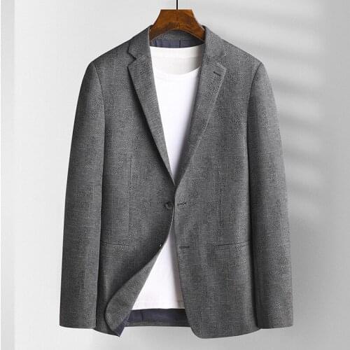 Mens casual spring jacket, high quality tight jacket, with a row of buttons, business use, 4XL