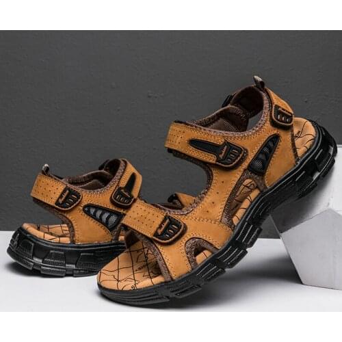 Brand New Summer Men Sandals Fashion Design Breathable mesh Casual Beach Shoes Men Soft Bottom Outdoor Sandals Big Size 38-48