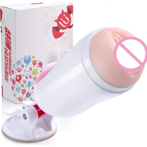 Male Masturbation with Suction Cup Artificial Realistic Vagina Anal Pussy Erotic Masturbator Adult Sex Pleasure Toys for Men