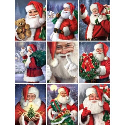 5D Diamond Painting Santa Claus Kit Full Drill Square Embroidery Mosaic Art Picture of Rhinestones Christmas Gift New Arrival