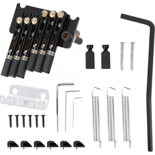 Black 6 Strings Headless Electric Guitar Bridge Brass Base Headless Trill Guitar Bridge Set Musical Instrument Accessories