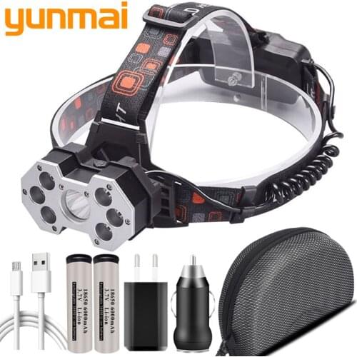 XM-L T6 7 Leds Headlamp Litwod Lantern 18650 Rechargeable Headlight Head Flashlight Lamp XP-G Q5 Bulbs Camping Hiking Waterproof