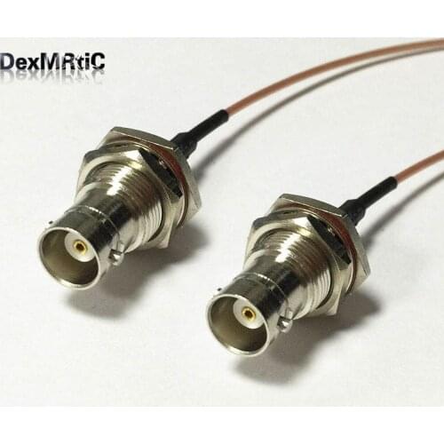 New BNC Female bulkhead Switch BNC Female Jack nut pigtail cable RG178 Wholesale 15CM 6" for Radio