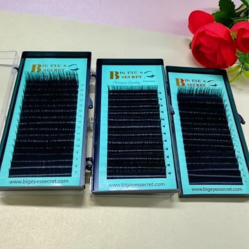 Big eyes secret 8-15mm 12Lines/Tray Russia Lashes Eyelash Extension Materials Silk Volume Natural Long Individual Lashes