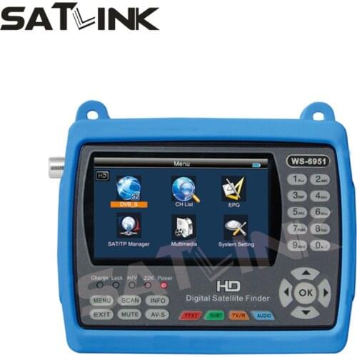 SATLINK WS6951 DVB-S2 satellite finder 3.5 inch LCD satlink finder meter MPEG4 satfinder WS-6951