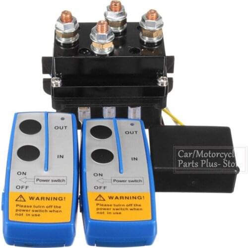 12V 500A Car HD Electric Capstan Contactor Winch Control Solenoid Twin Wireless Remote Recovery Remote Controls