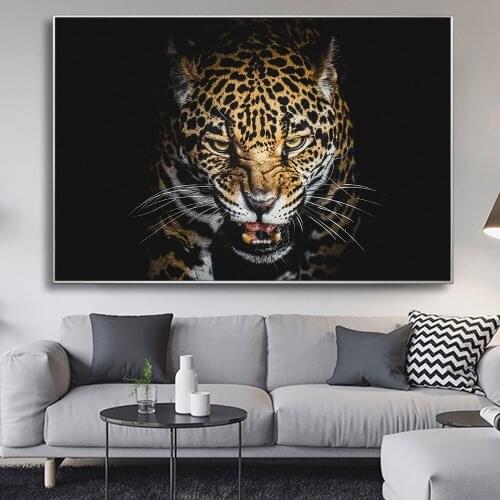 Modern Home Decor Night Cheetah Canvas Wall Art Prints Wild Tiger Animal Picture On Canvas Painting Posters For Living Room