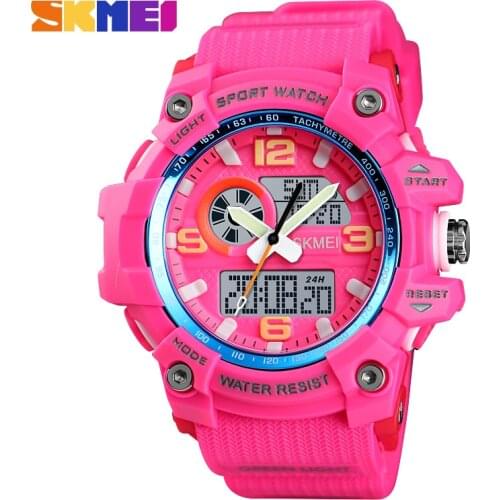 SKMEI Outdoor Sports Watch Men Women Big Dual Display Ladies Waterproof Watches Outdoor 3 time Digital Wristwatch reloj 1436