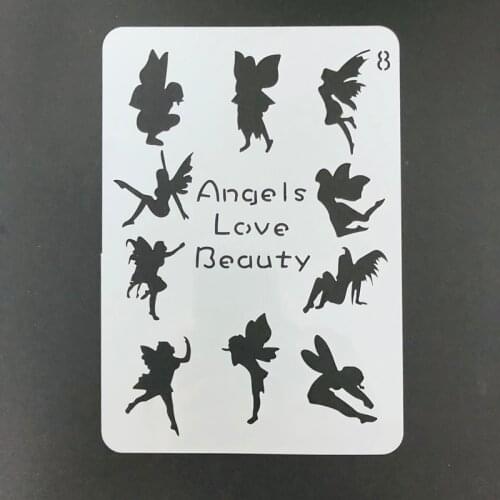 Premium Quality T-shirt Chalkboard Stencils Fairy Angels Body Painting Card Making Scrapbook Planner Organiser DIY Drawing Tools
