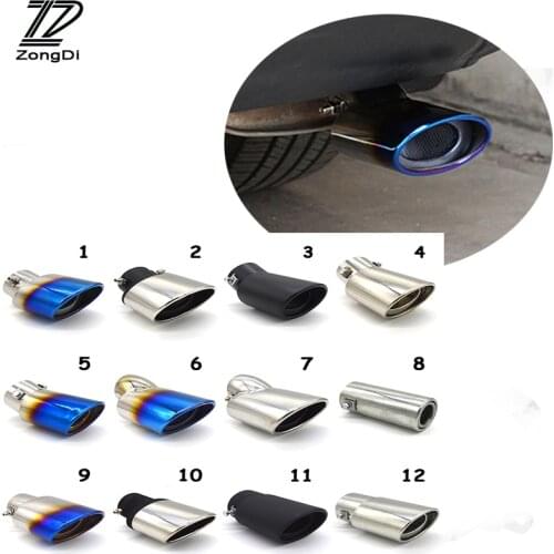 ZD For Volkswagen Opel Mazda Ford Chevrolet Citroen Volvo Peugeot Car Universal Exhaust Muffler Tip Pipe Chrome Stainless Steel