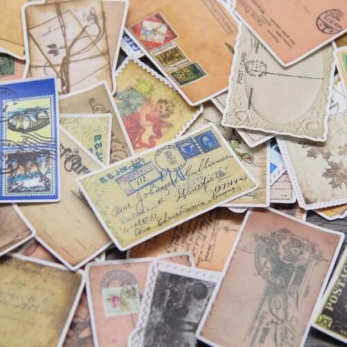 Vintage Letter Envelope Postcard Stamps Journaling Supplies Art Projects Scrapbooking Washi Sticker Pack Junk Journal Materials