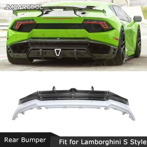 High Quality Dry Carbon Rear Bumper Lip Diffuser Body Kits Case for Lamborghini LP580 LP610 Bumper Guard S Styls Auto Car Parts