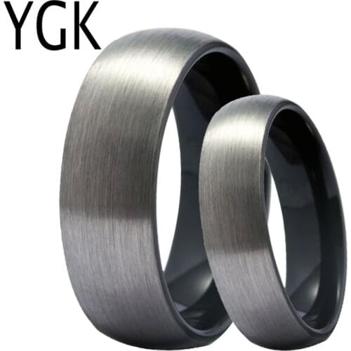 YGK Jewelry Matt Surface Wedding Rings for Women Trendy Ring Men Classic Tungsten Carbide Couple Ring Lovers Engagement Jewelry