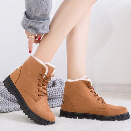 Women Boots Warm Plush Winter Shoes For Woman Snow Boots Platform Winter Botas Mujer Plus Size Ankle Boots Female Heels Booties