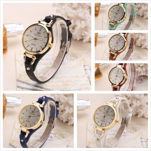 Ladies retro thin leather belt quartz watch rivet leather belt small dial casual all-match fashion womens watch
