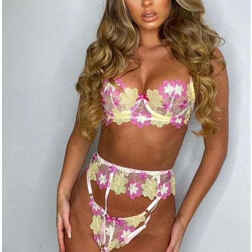 WomenS Underwear Set Sexy Solid Color Bra And Panties Lace Embroidered Underwear Set Different Models бюстгальтер женский 40