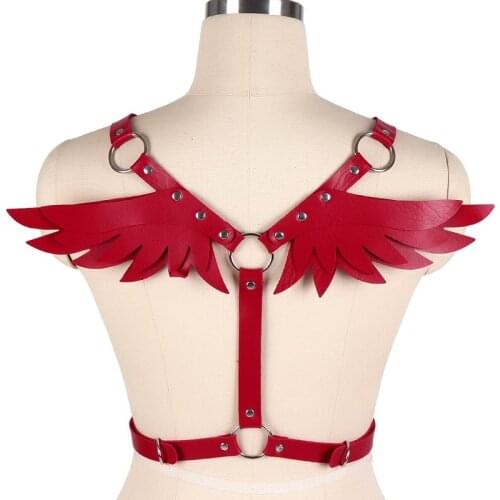 Punk Harajuku Style Womens Leather Harness Garter Belt Waist Adjustable Size Sexy Body Bondage Belt Stocking Suspenders