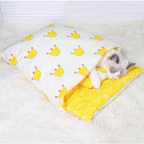 Winter Warm Pet House Lovely Dog Cat Sleeping Bag Bed Kitten Kennel Nest Cushion Winter Warm Sleeping Bag Puppy
