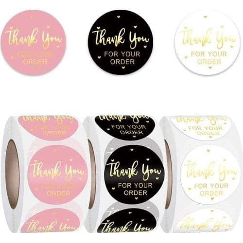 100pcs Baking Cute Sticker Thank You Gift Decor Seal Labels Kids Reward Diary Scrapbook Stationery Sticker Gold Stamping Sticker