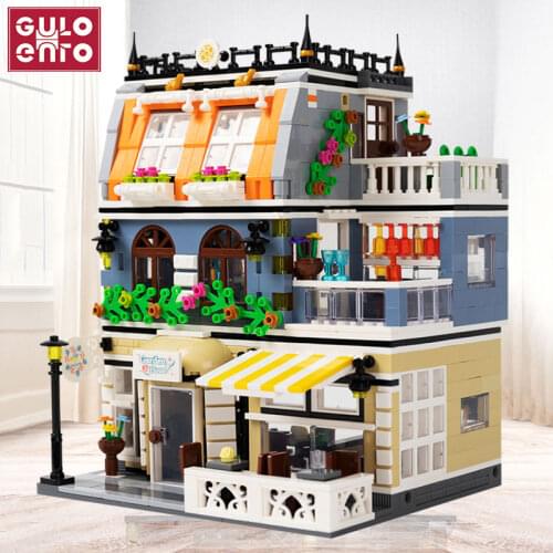 Children Toys 1316PCS Creative Flower Garden Hotel House City Streetview Building Blocks Girls Friends Bricks Gifts For Kids